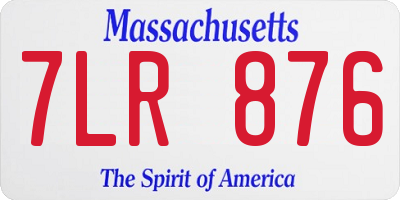 MA license plate 7LR876