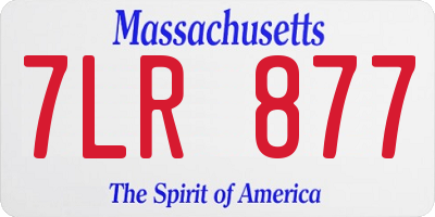 MA license plate 7LR877