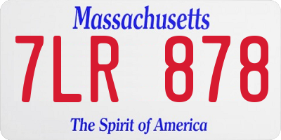 MA license plate 7LR878