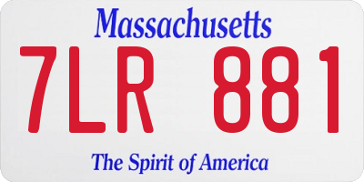 MA license plate 7LR881