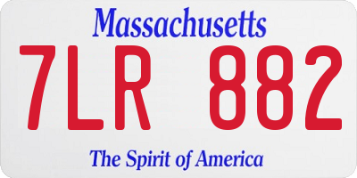 MA license plate 7LR882