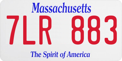 MA license plate 7LR883