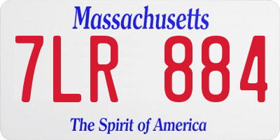 MA license plate 7LR884