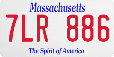 MA license plate 7LR886