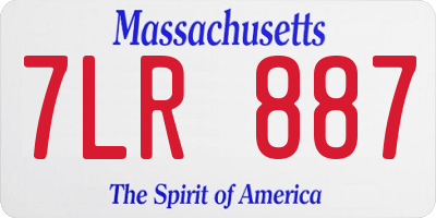 MA license plate 7LR887