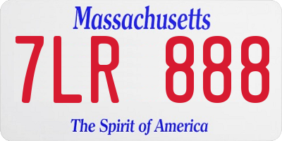 MA license plate 7LR888