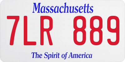 MA license plate 7LR889