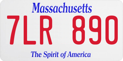 MA license plate 7LR890