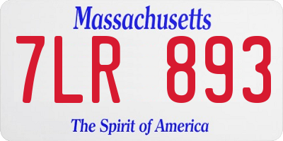 MA license plate 7LR893
