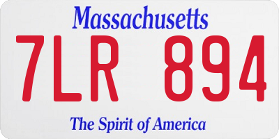 MA license plate 7LR894