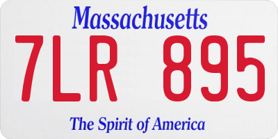 MA license plate 7LR895