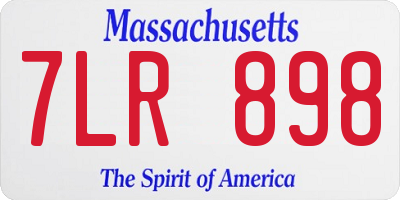 MA license plate 7LR898