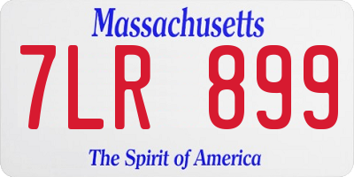 MA license plate 7LR899