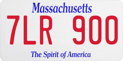 MA license plate 7LR900