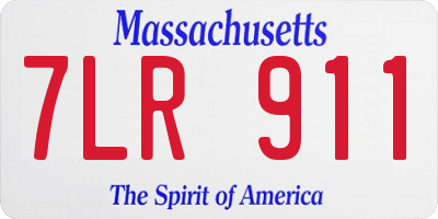MA license plate 7LR911