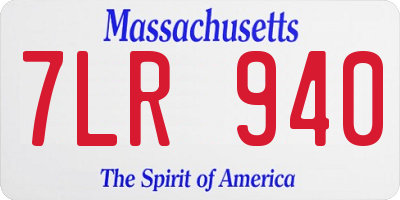 MA license plate 7LR940