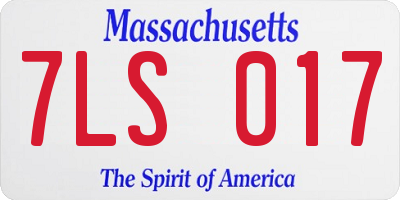 MA license plate 7LS017