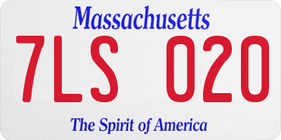 MA license plate 7LS020