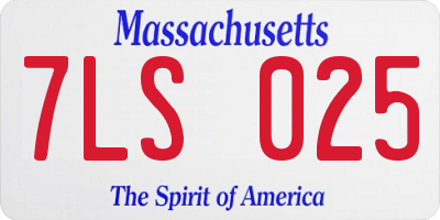 MA license plate 7LS025