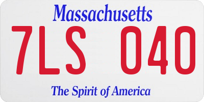 MA license plate 7LS040