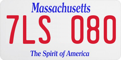 MA license plate 7LS080