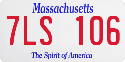 MA license plate 7LS106