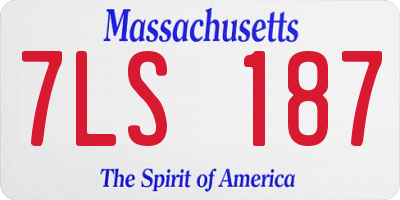 MA license plate 7LS187