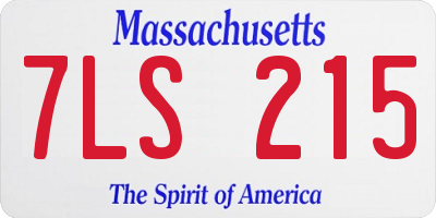 MA license plate 7LS215