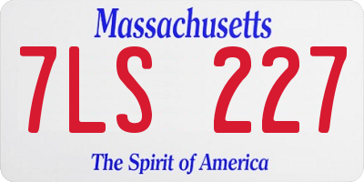 MA license plate 7LS227
