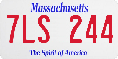 MA license plate 7LS244