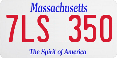 MA license plate 7LS350