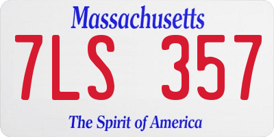 MA license plate 7LS357