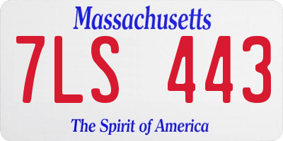 MA license plate 7LS443
