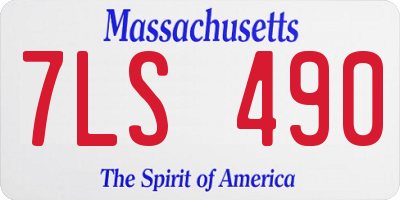 MA license plate 7LS490
