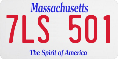 MA license plate 7LS501