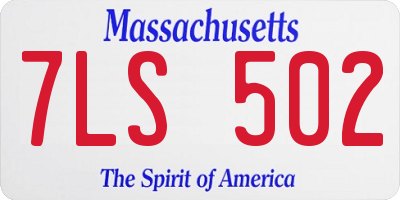 MA license plate 7LS502