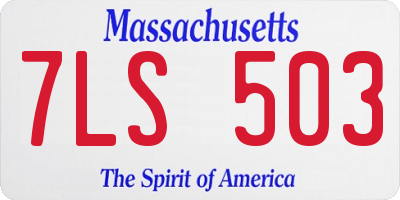 MA license plate 7LS503