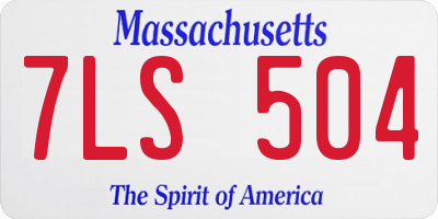MA license plate 7LS504
