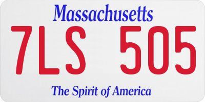 MA license plate 7LS505