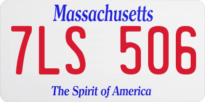 MA license plate 7LS506