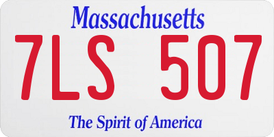 MA license plate 7LS507