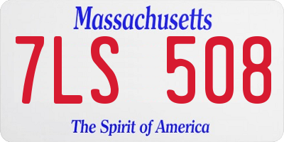 MA license plate 7LS508