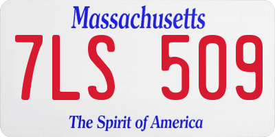 MA license plate 7LS509