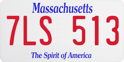 MA license plate 7LS513