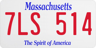 MA license plate 7LS514
