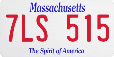 MA license plate 7LS515