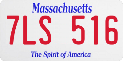 MA license plate 7LS516