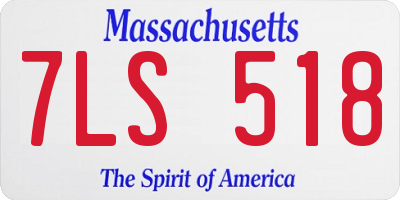 MA license plate 7LS518