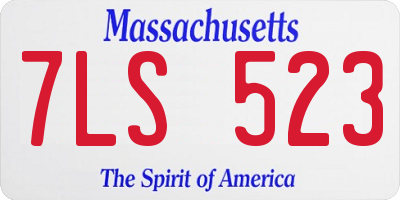 MA license plate 7LS523