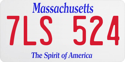 MA license plate 7LS524